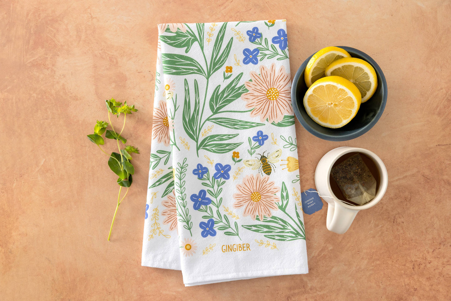 Wildflower Tea Towel - Spring Floral Kitchen Dish Towel