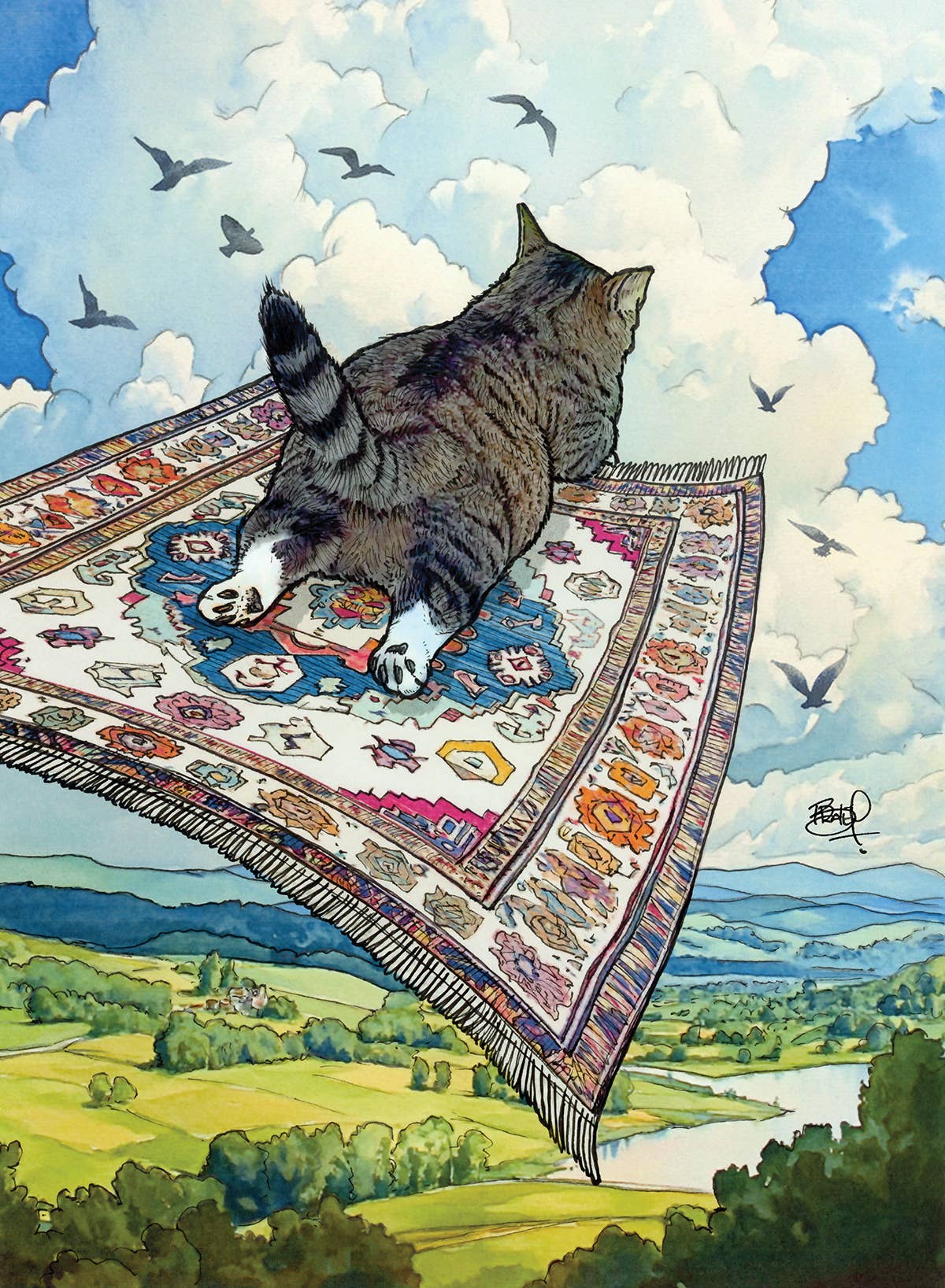 Magic Carpet Kitty #388 - vertical