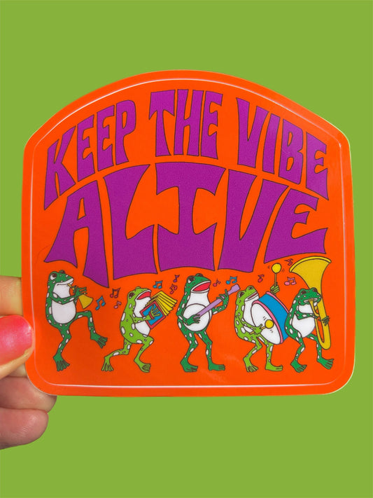 Keep The Vibe Alive Frog Parade Sticker