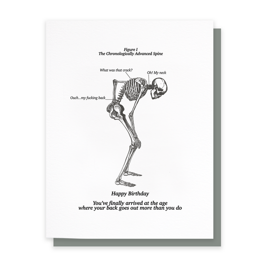 Back Ache, Funny Birthday Greeting Card
