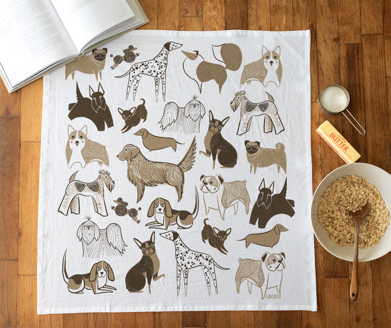 Dog Tea Towel - Dog Lover Kitchen Towel Decor