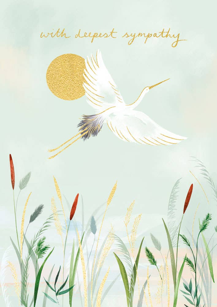 SYMPATHY CRANE GREETING CARD LING DESIGN