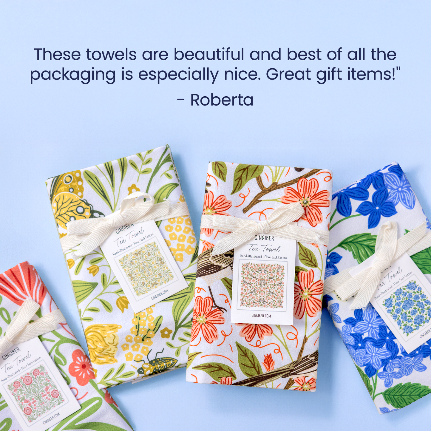 Wildflower Tea Towel - Spring Floral Kitchen Dish Towel