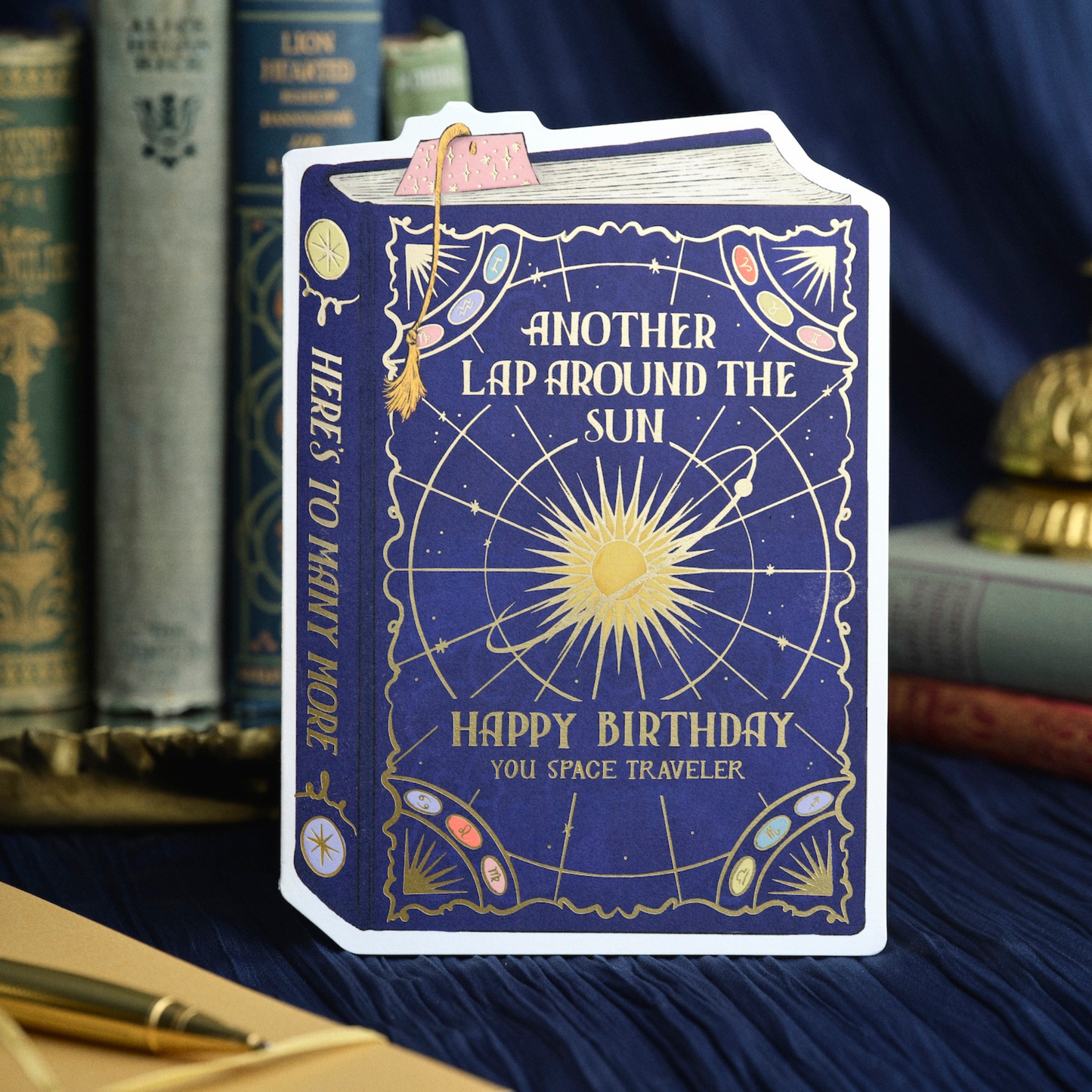 Cosmos Birthday Book Cover Diecut Card