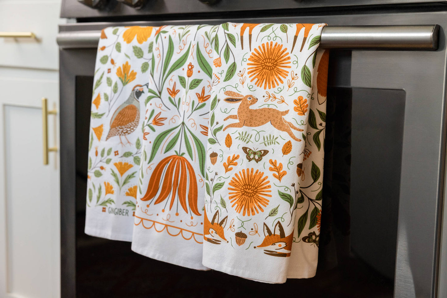 Fall Forest Tea Towel - Woodland Kitchen Towel Decor