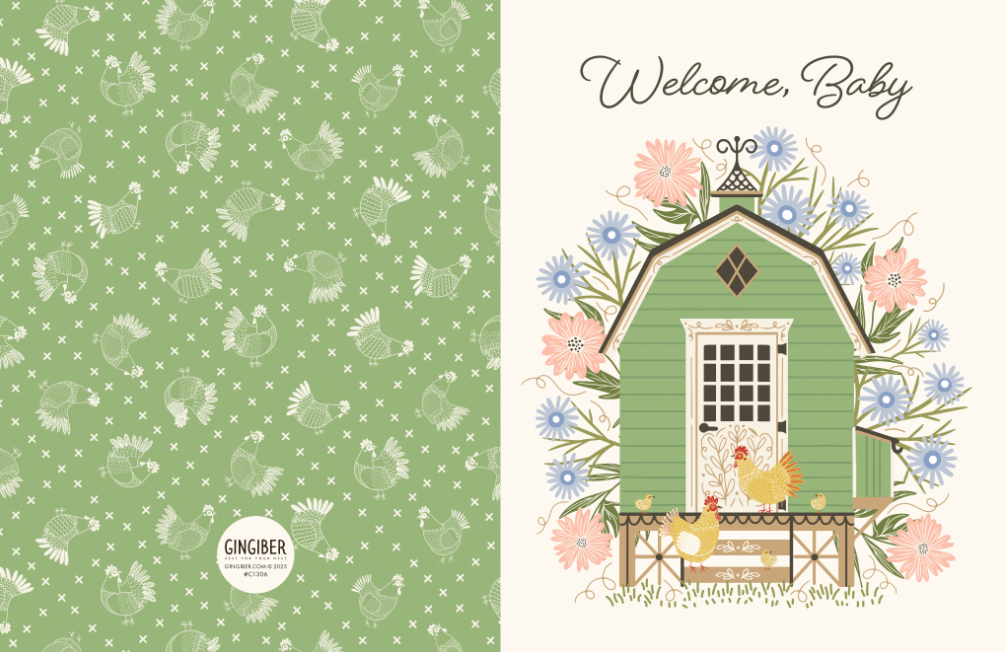 Welcome Baby Chicken Coop Baby Greeting Card