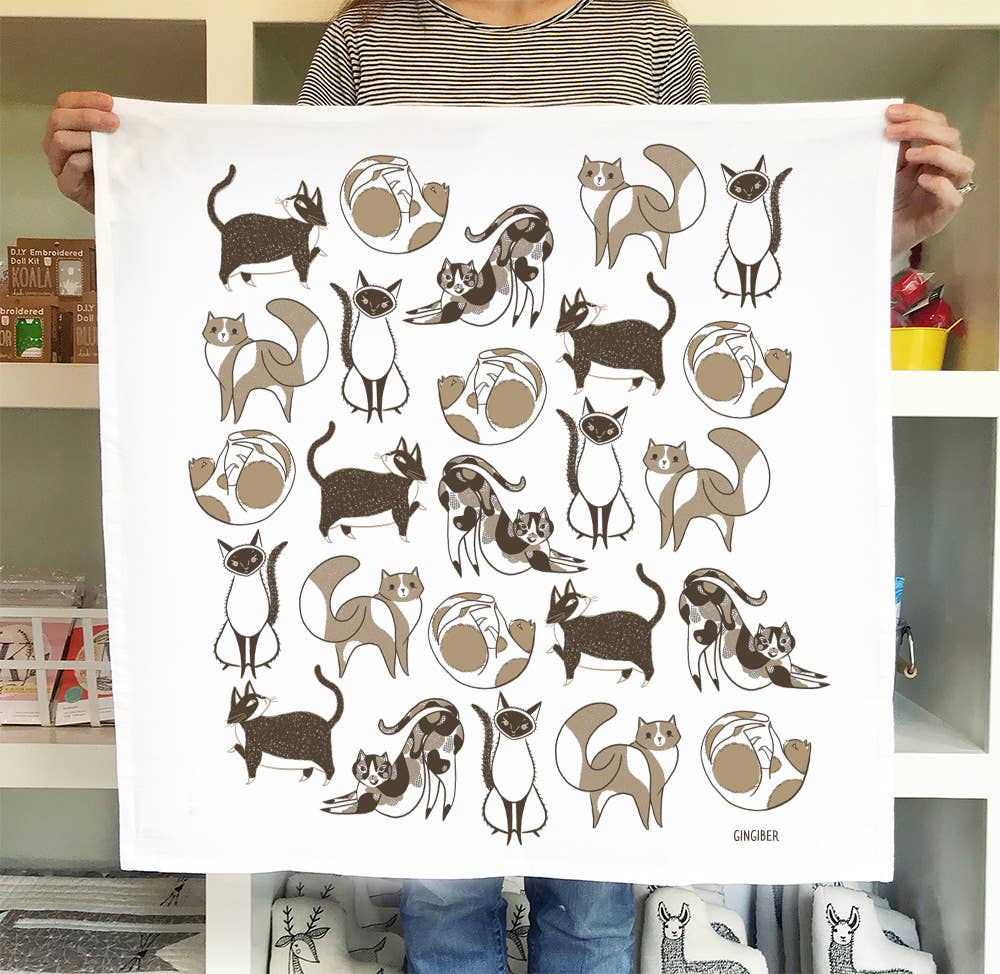 Cat Tea Towel - Cat Lover Kitchen Towel Decor