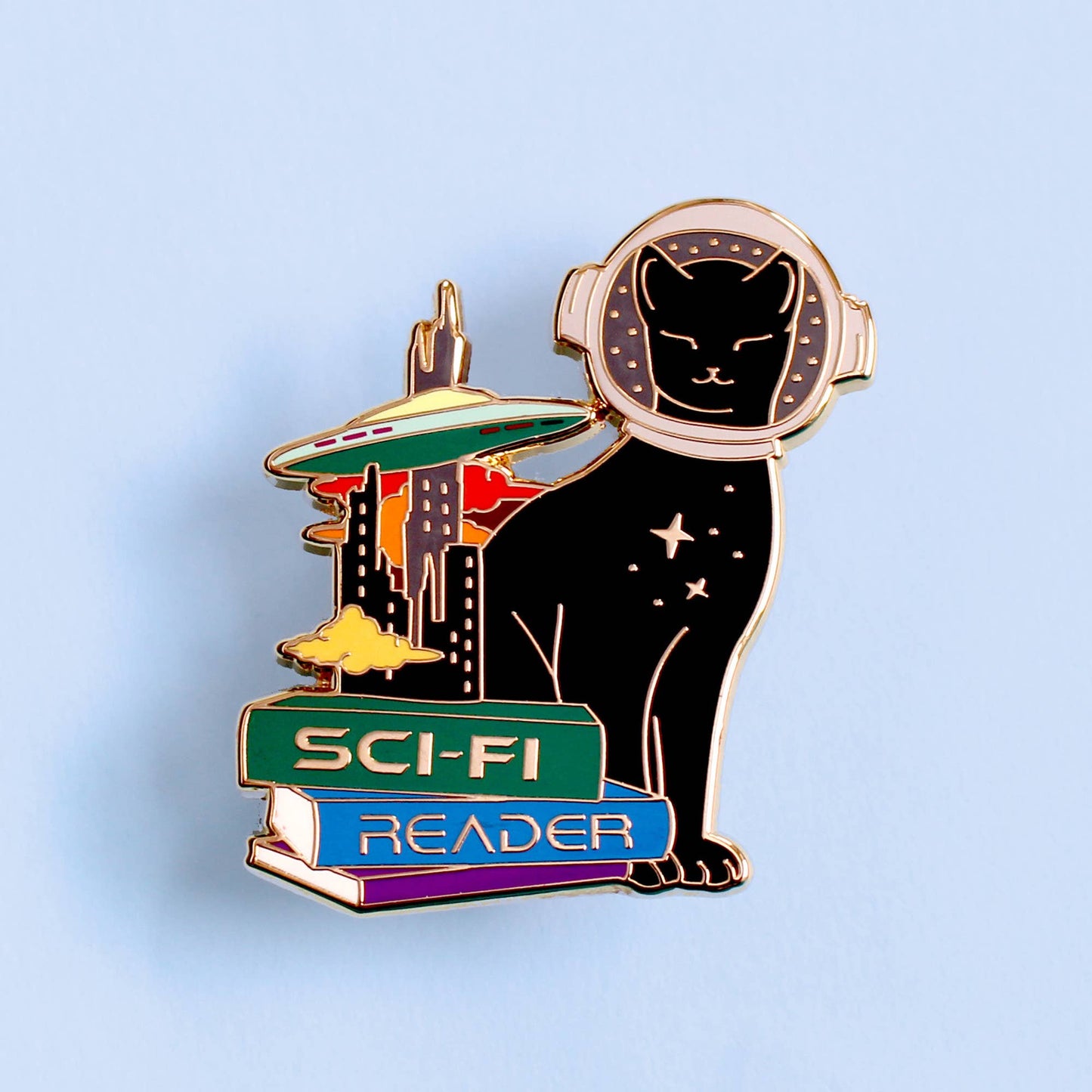 SciFi Cat Enamel Pin