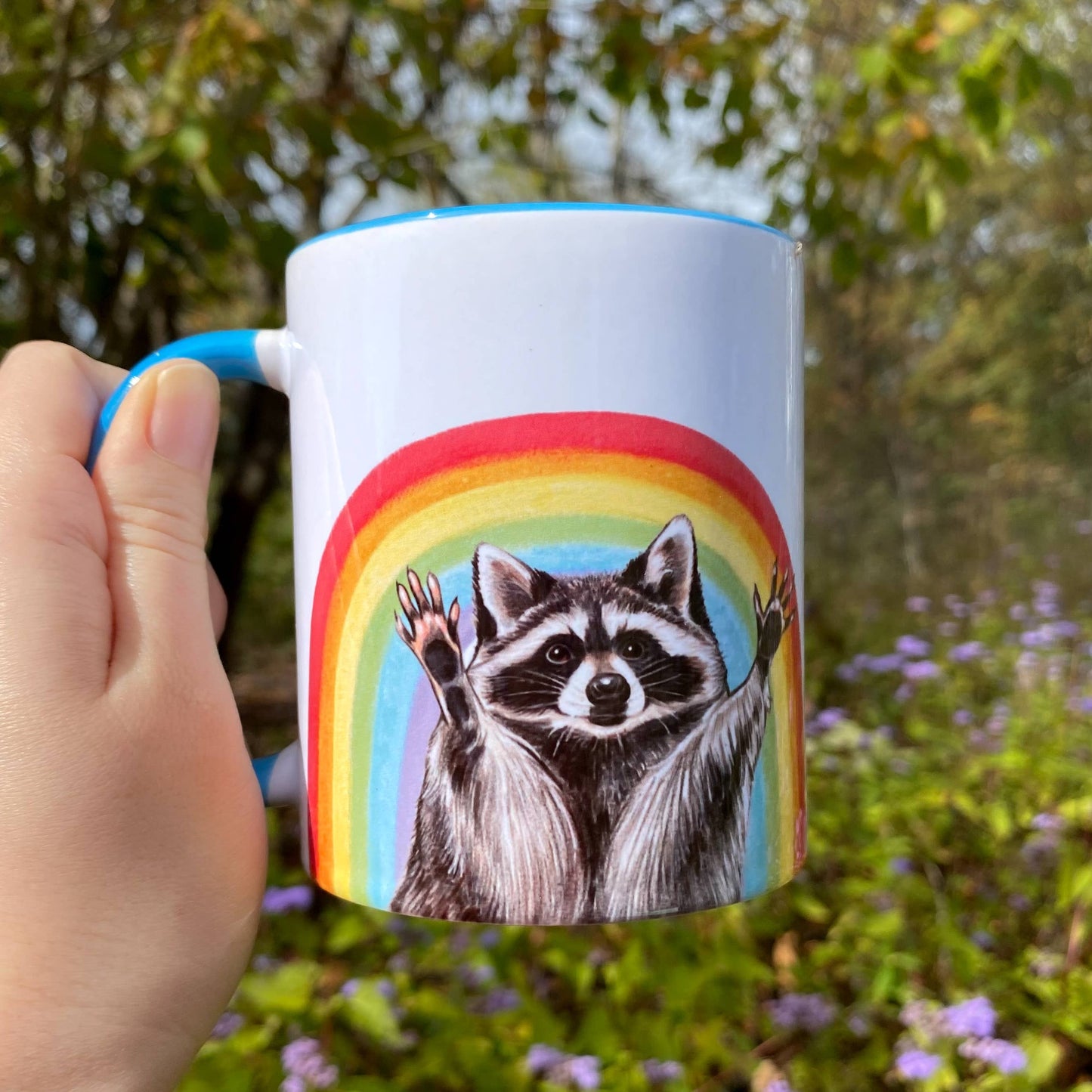 Rainbow Raccoon Pride 11 oz Ceramic Mug