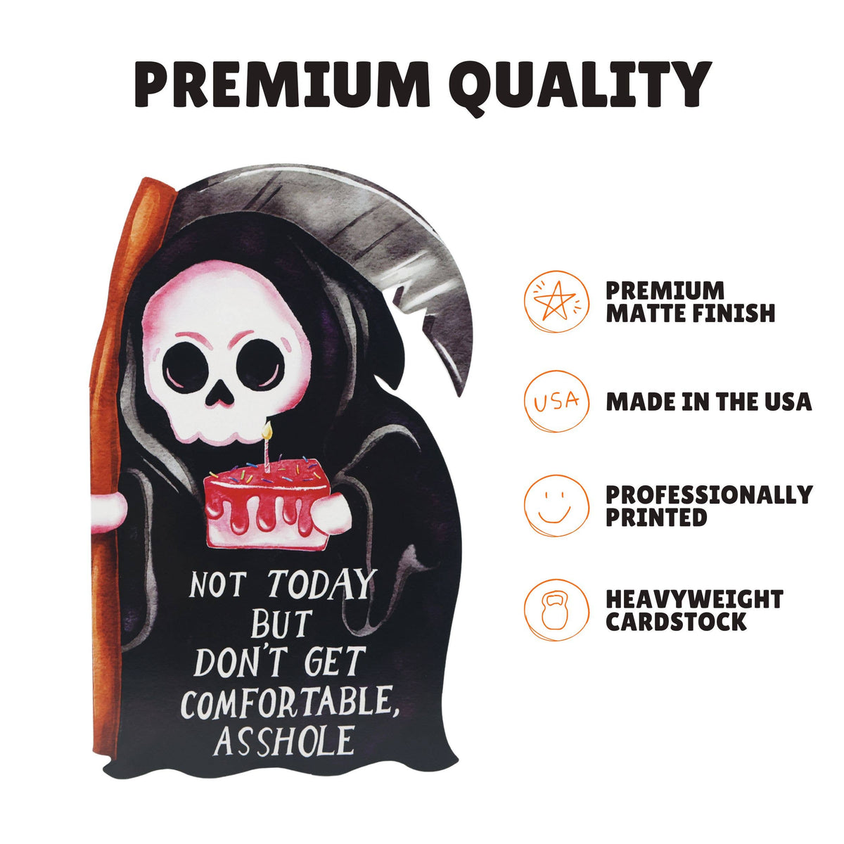 Grim Reaper Not Today - Birthday Card