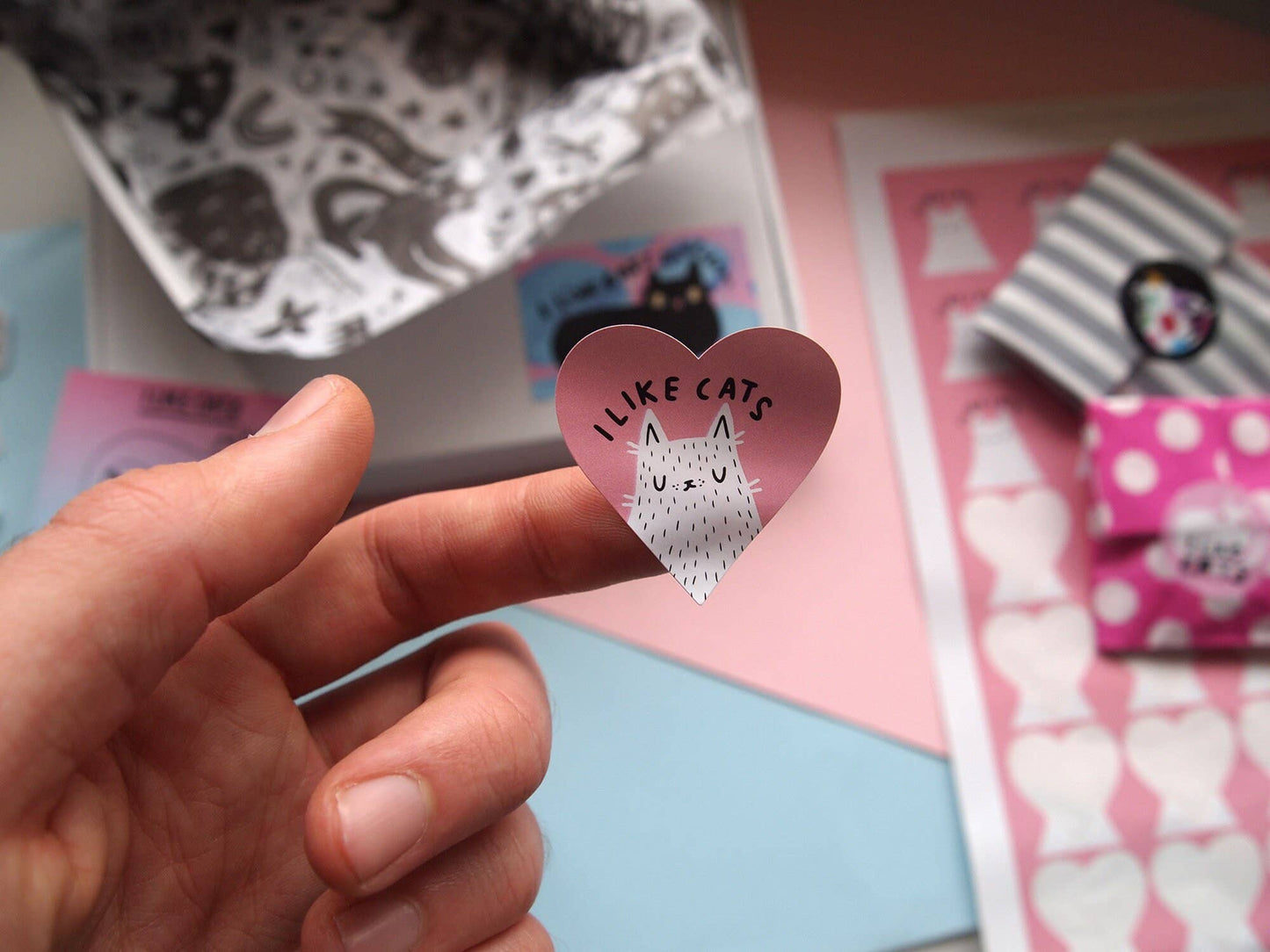 Retro Chocolate Cat Themed Greetings Card