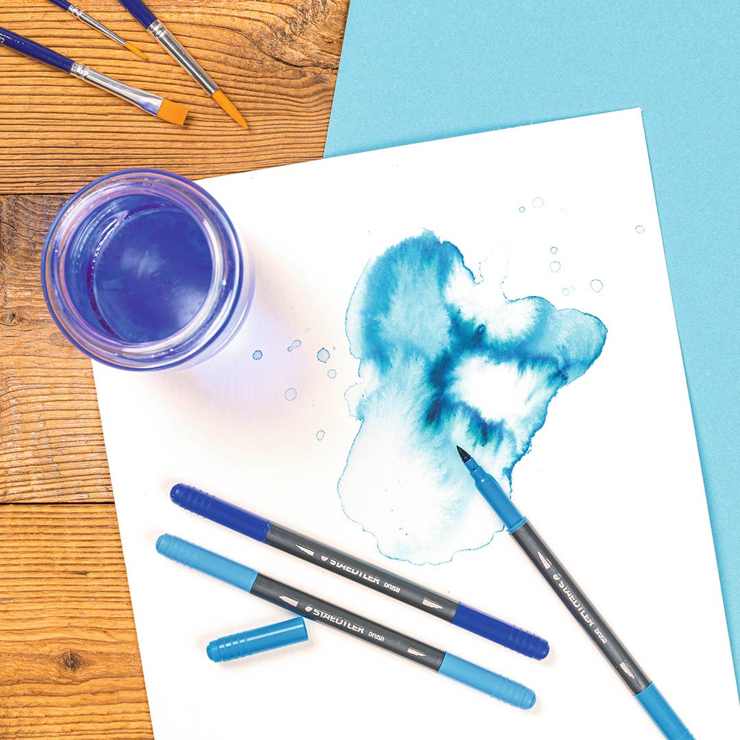 STAEDTLER Double-ended Watercolor Brush Pens, 18 Count