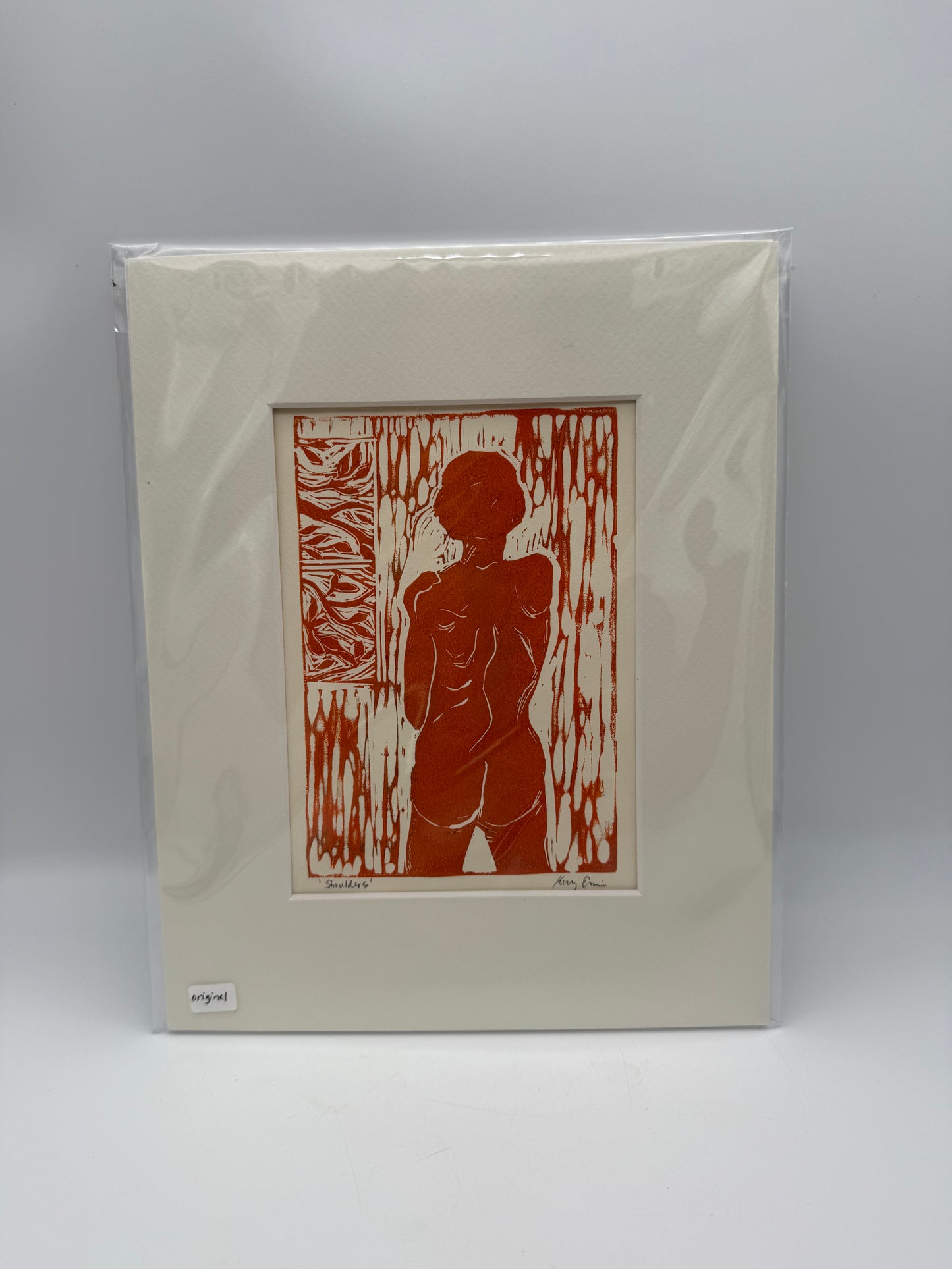 Shoulders Original Woodcut 8x10 Print