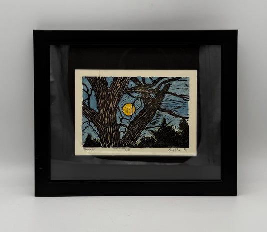Moonrise Original Woodcut Print
