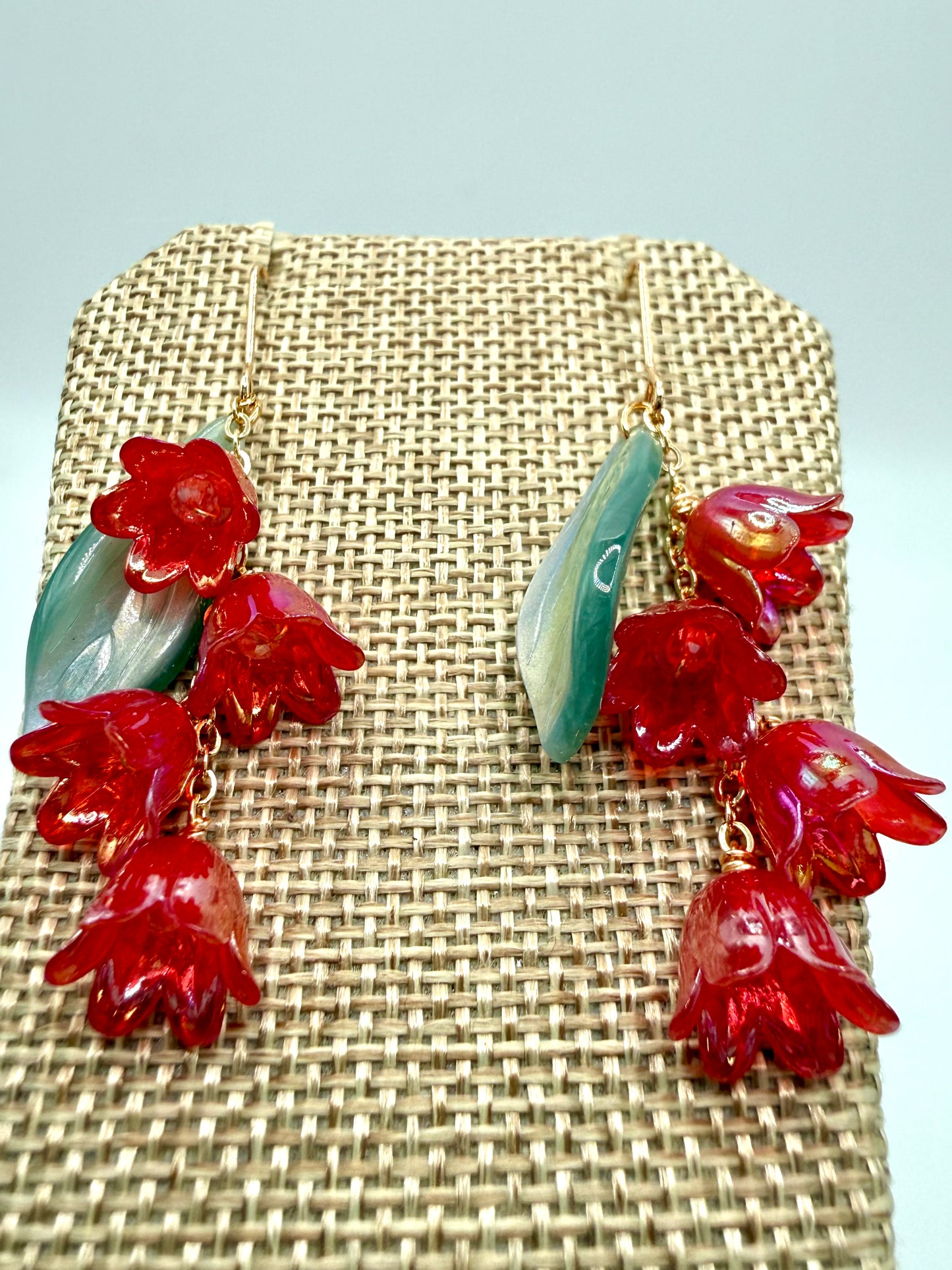 Gold Lily of the Valley Earrings