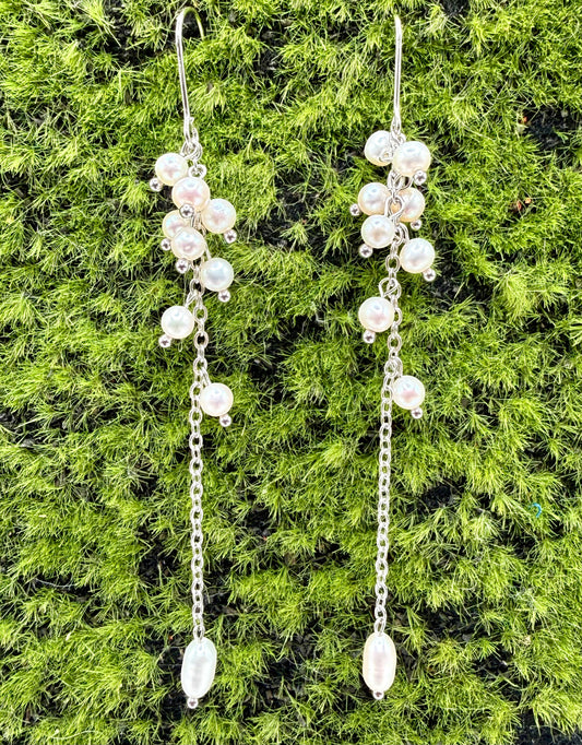 Pearl with Chain Earrings