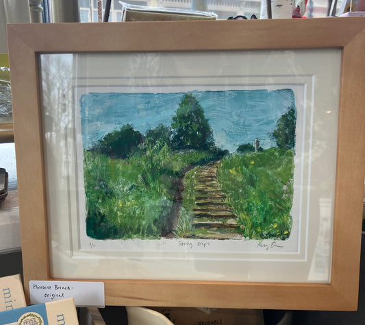 Original Monotype Painting - Spring Steps