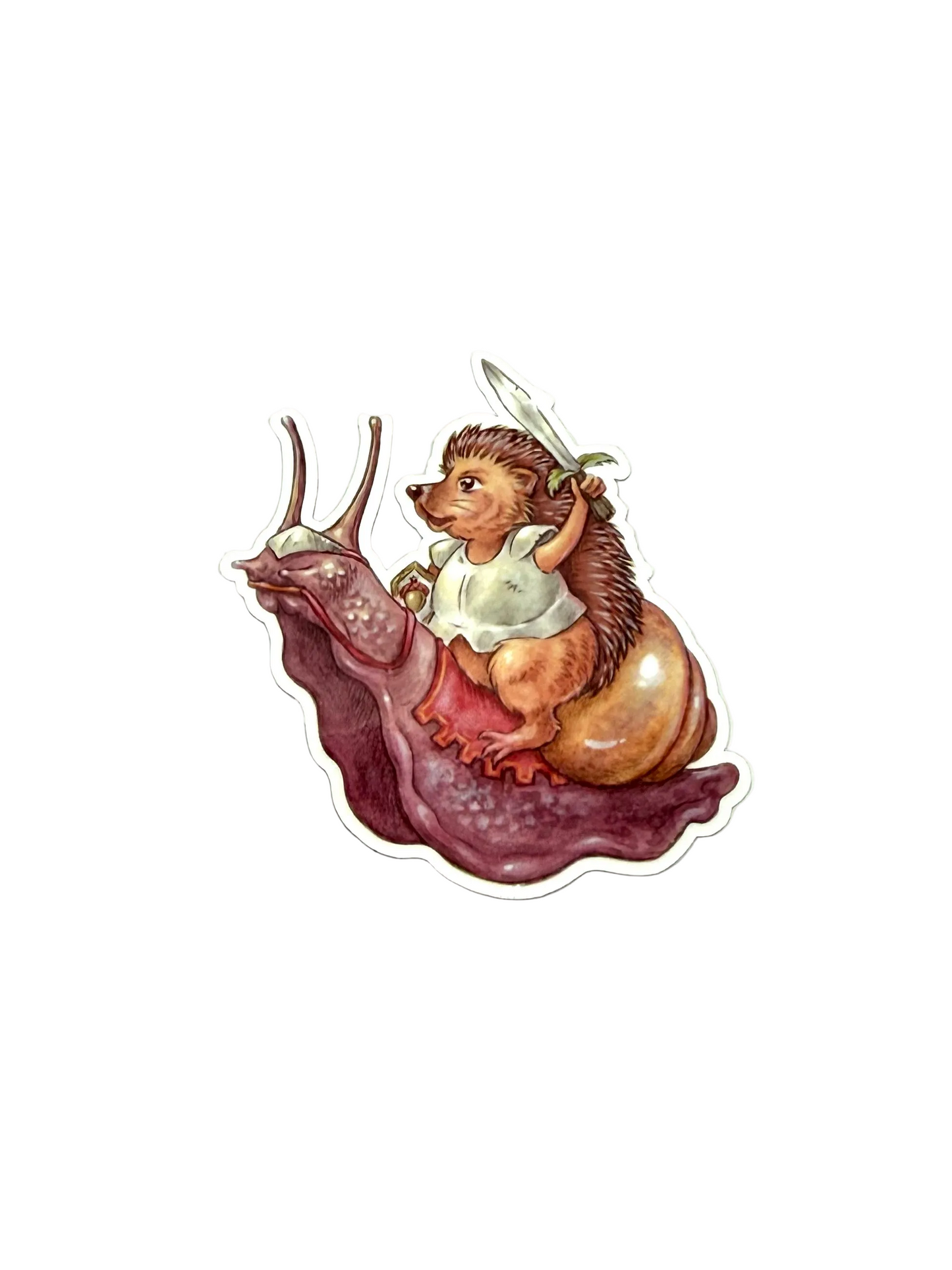 Hedgehog Knight & Snail Sticker