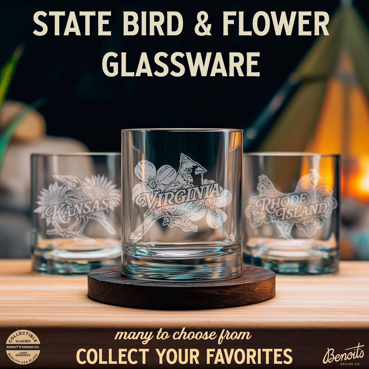 Wisconsin State Bird Glasses: Stemless Wine