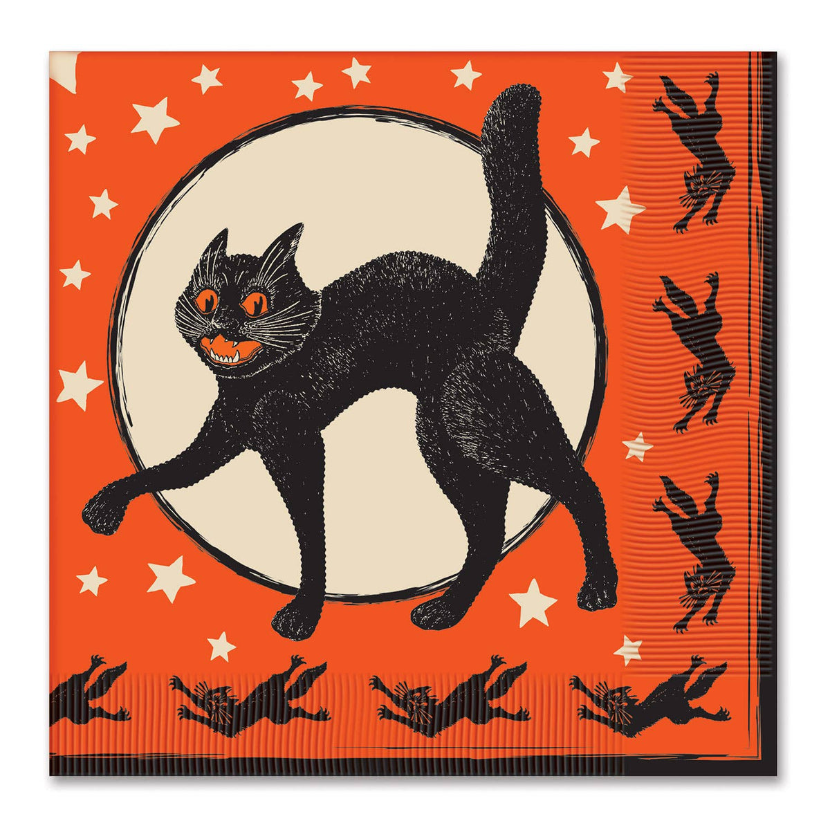 Vintage Halloween Black Cat Luncheon Napkins, Pack of 16