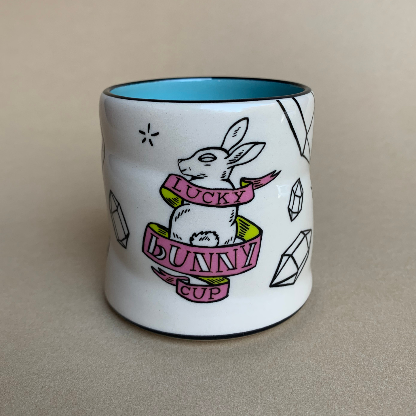 Lucky Bunny Cup - Medium Ceramic Mug