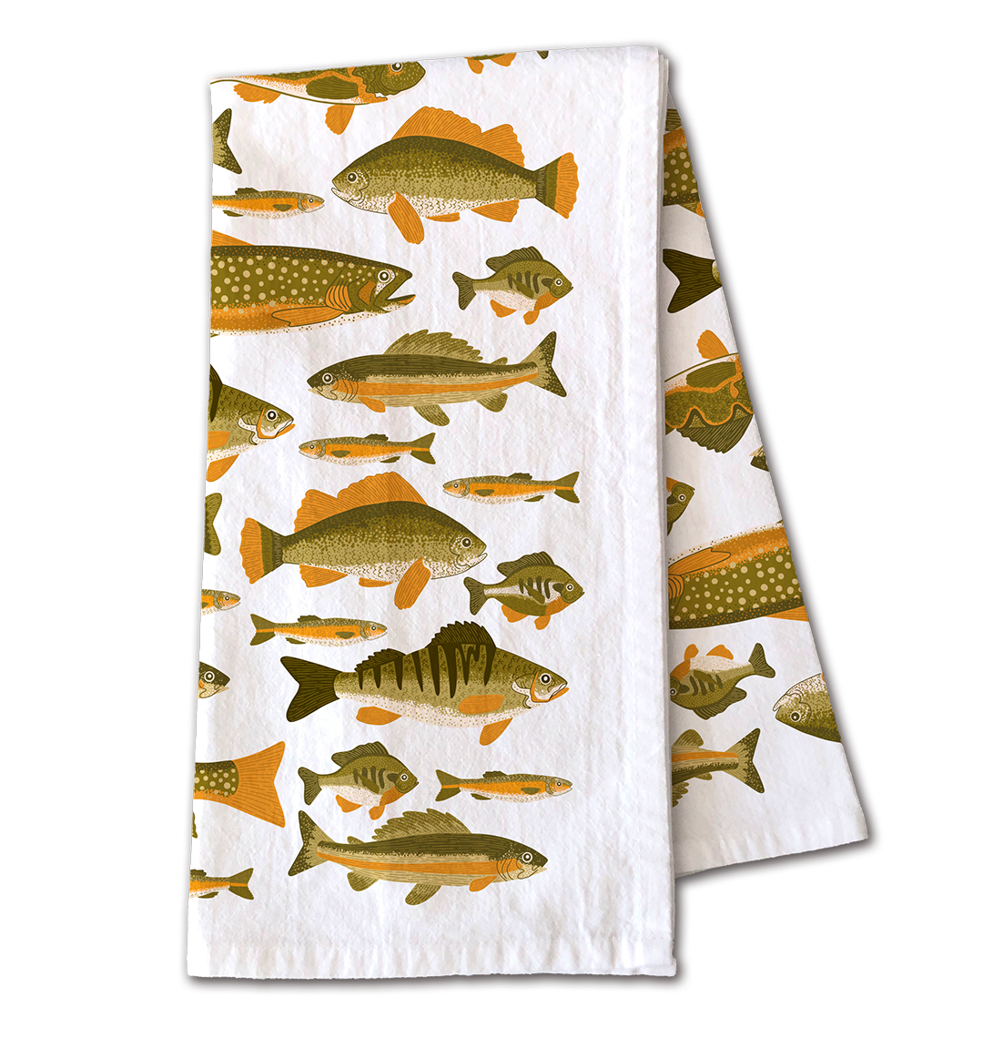 Fish Tea Towel - Coastal Fishing Kitchen Towel Decor