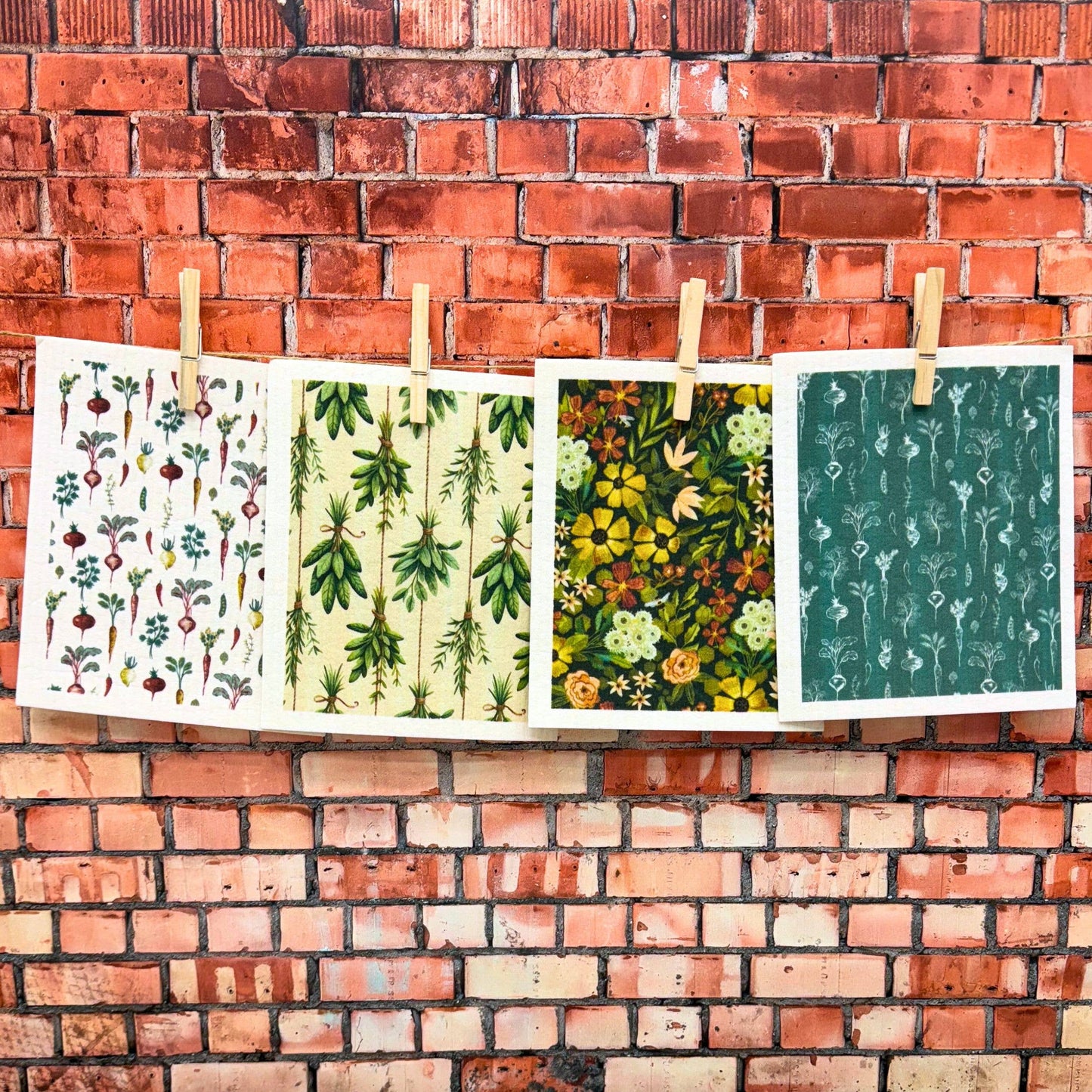 Root Vegetables Collage Swedish Dishcloths - Spring Decor