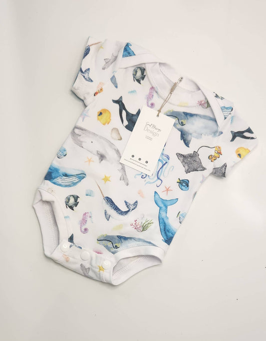 Infant bodysuit, whale bodysuit, infant romper,: 9-12 month
