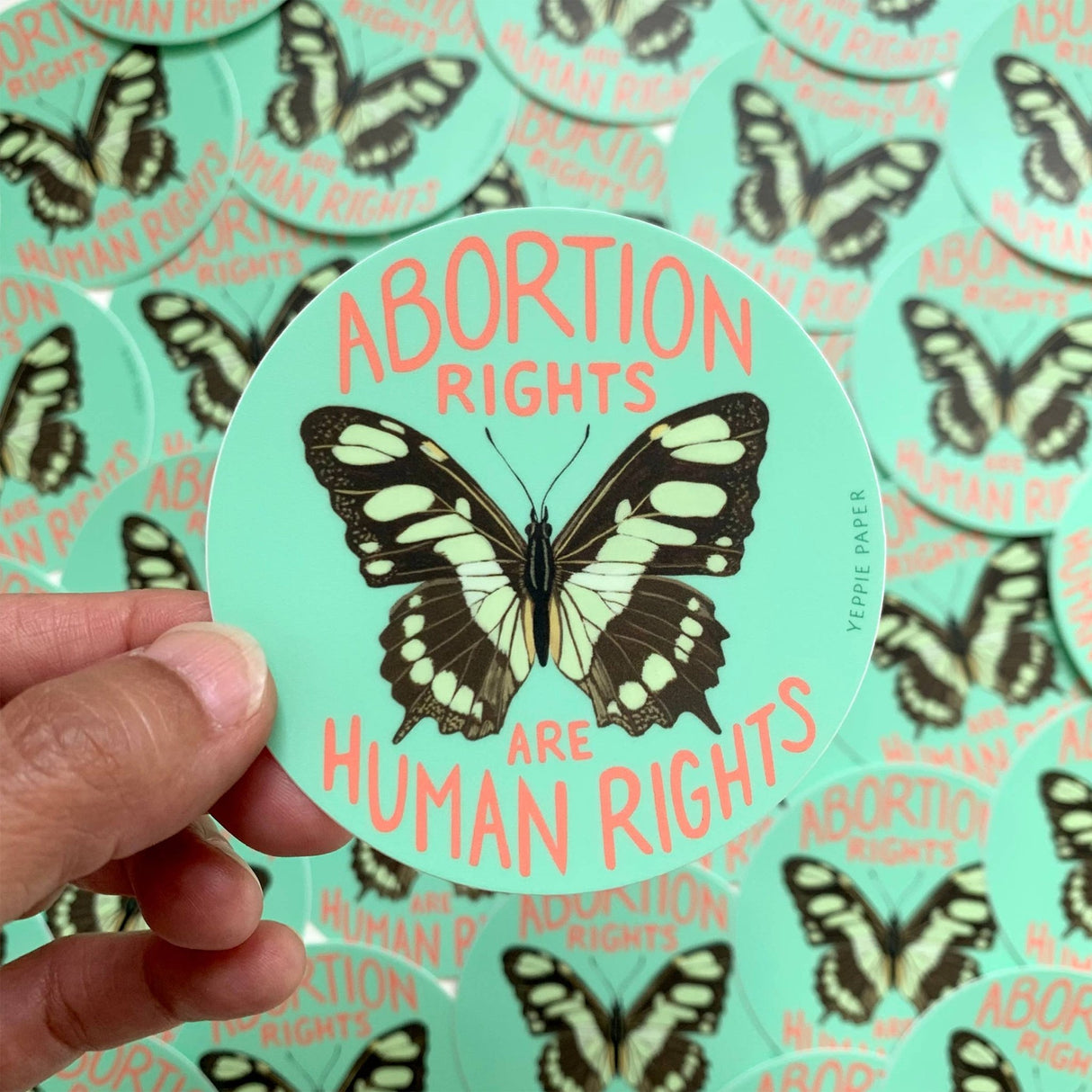 Abortion Rights are Human Rights Butterfly Sticker *Donation - The Regal Find