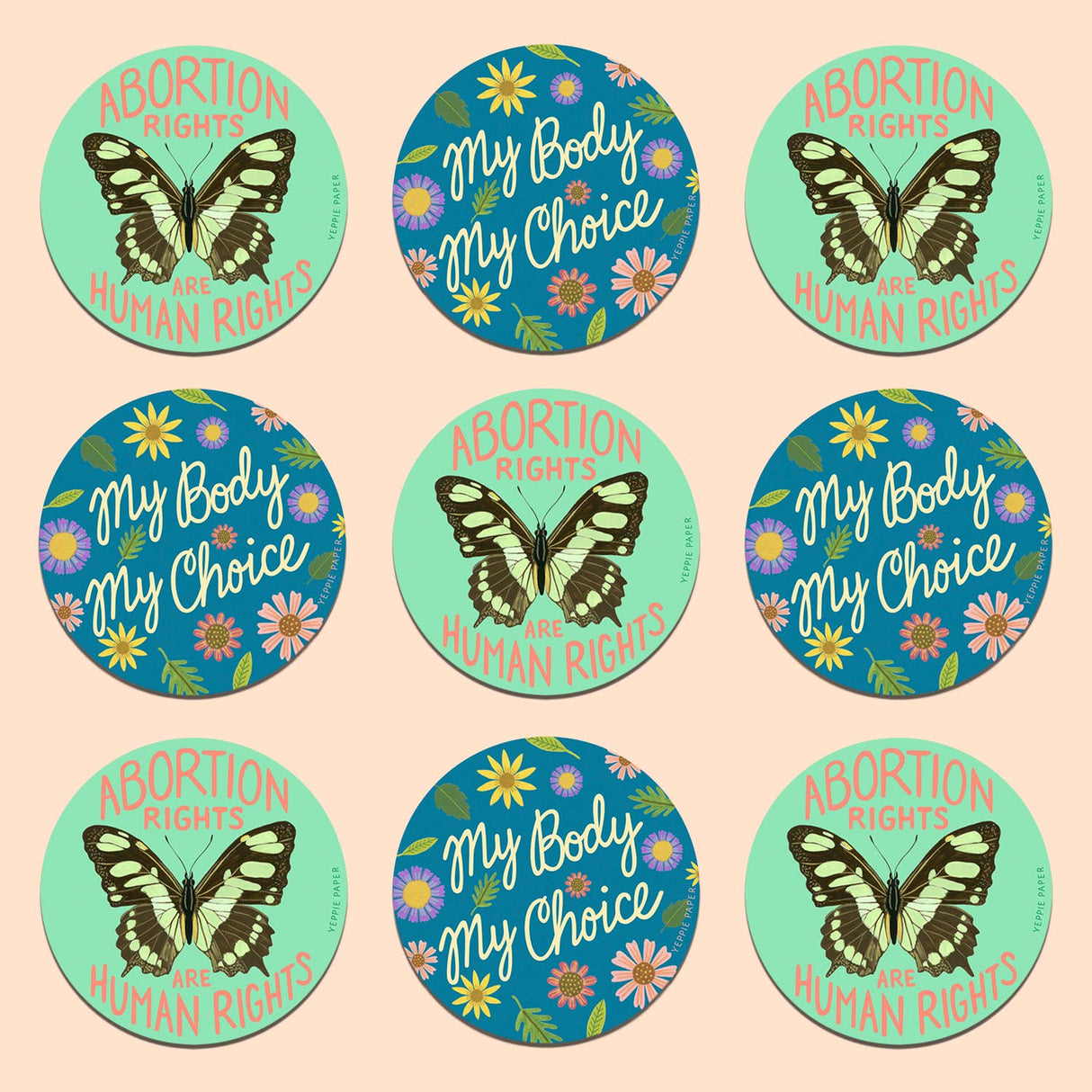 Abortion Rights are Human Rights Butterfly Sticker *Donation - The Regal Find