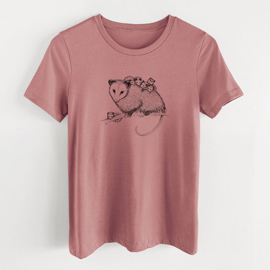 Mama Opossum with Babies - Women's T-Shirt
