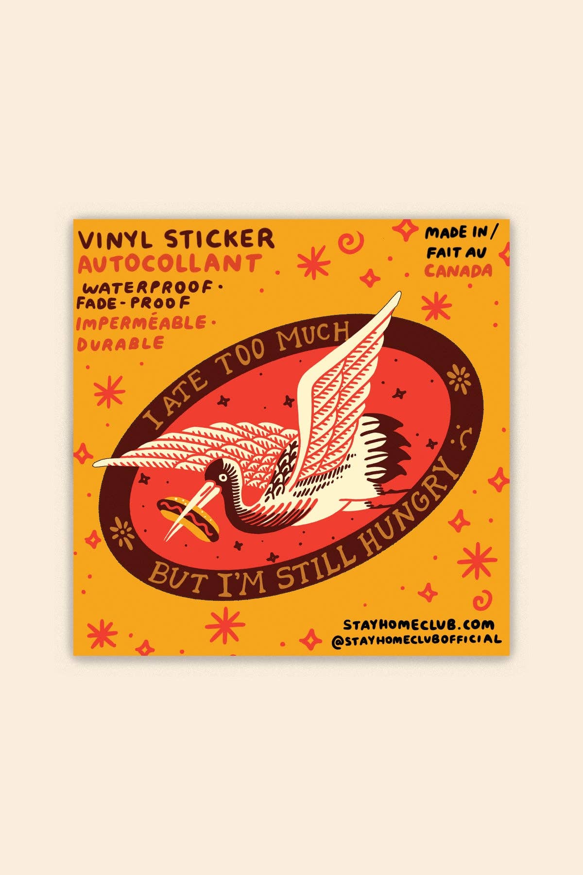 Ate Too Much Sticker | Funny Waterproof Vinyl Sticker