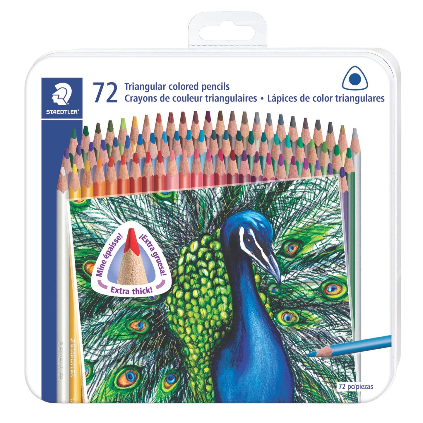 STAEDTLER 72pc Triangular Colored Pencils in Metal Tin
