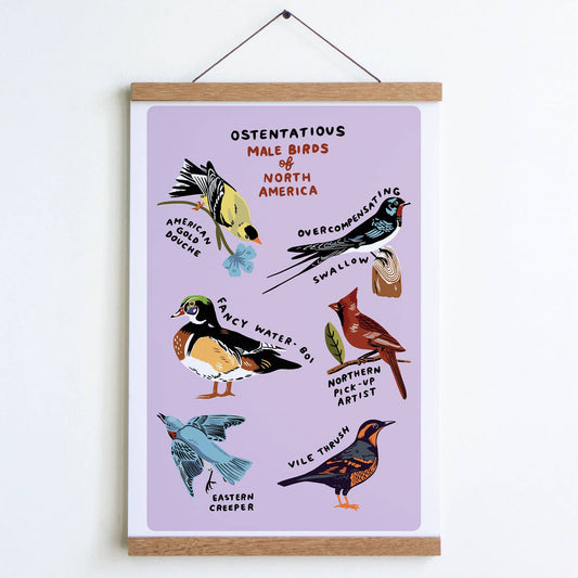 Male Birds Print: Blue / Small - 8" x 10"