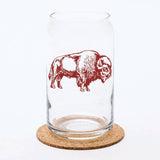 Bison Can Glass | Glass Cup | Buffalo | Pint - The Regal Find