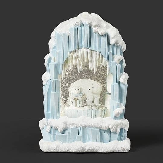 Lighted Swirl Igloo with Polar Bear Scene