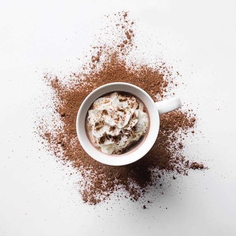 Caramel-flavored powdered chocolate