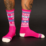 Cats Don't Give A Fuck Gym Crew Socks - The Regal Find