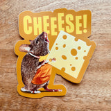 Cheese! Mouse funny animal Sticker - The Regal Find