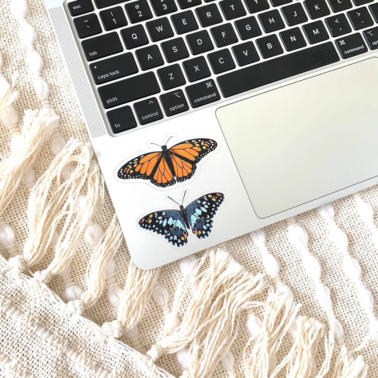 Clear Blue Speckled Butterfly Sticker, 2.5x1.5in - The Regal Find