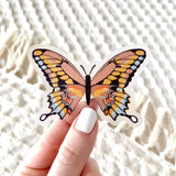 Clear Pink Swallowtail Butterfly Sticker, 3x2in - The Regal Find