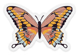 Clear Pink Swallowtail Butterfly Sticker, 3x2in - The Regal Find