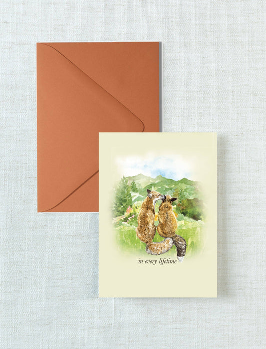 "In Every Lifetime" Fox Romantic Greeting Card