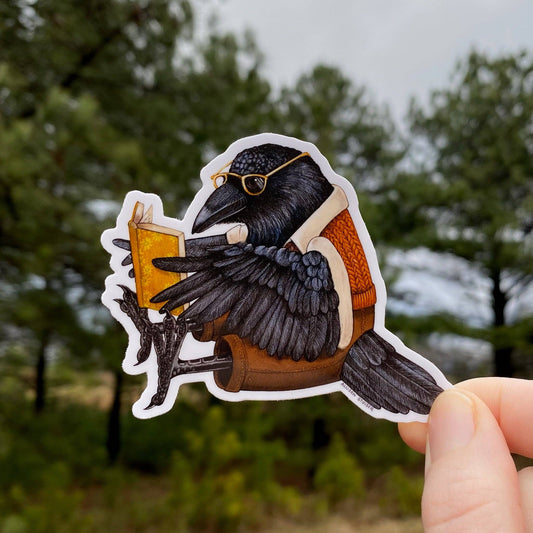 Bookish Raven Weatherproof Vinyl Sticker