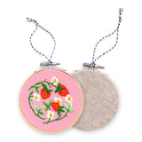 Embroidered Strawberries DIY Ornament Kit