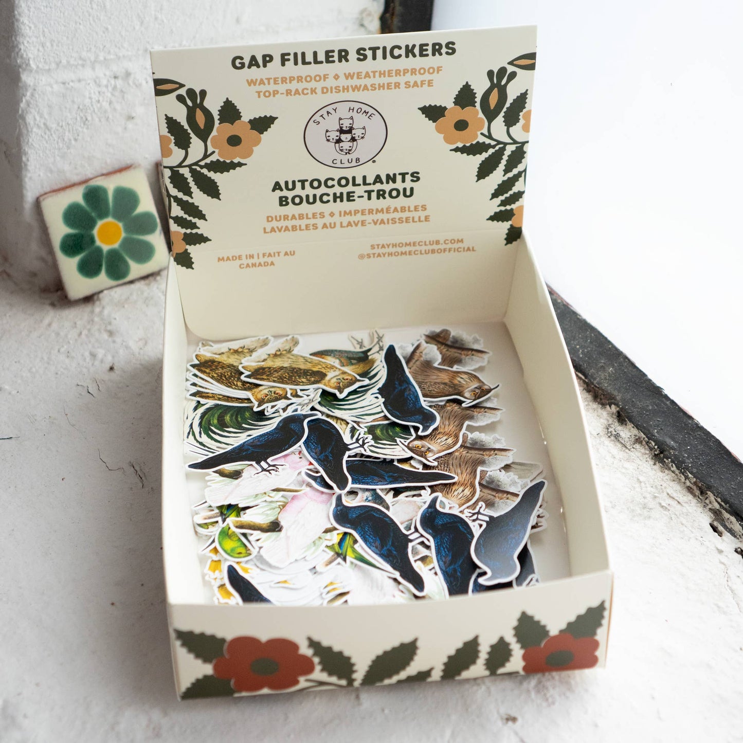 Vintage Art Stickers Bird World
