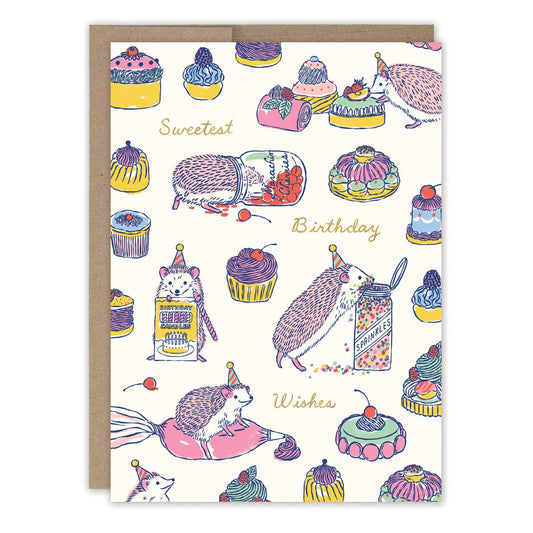 Sweet Treats Hedgehog Birthday Card