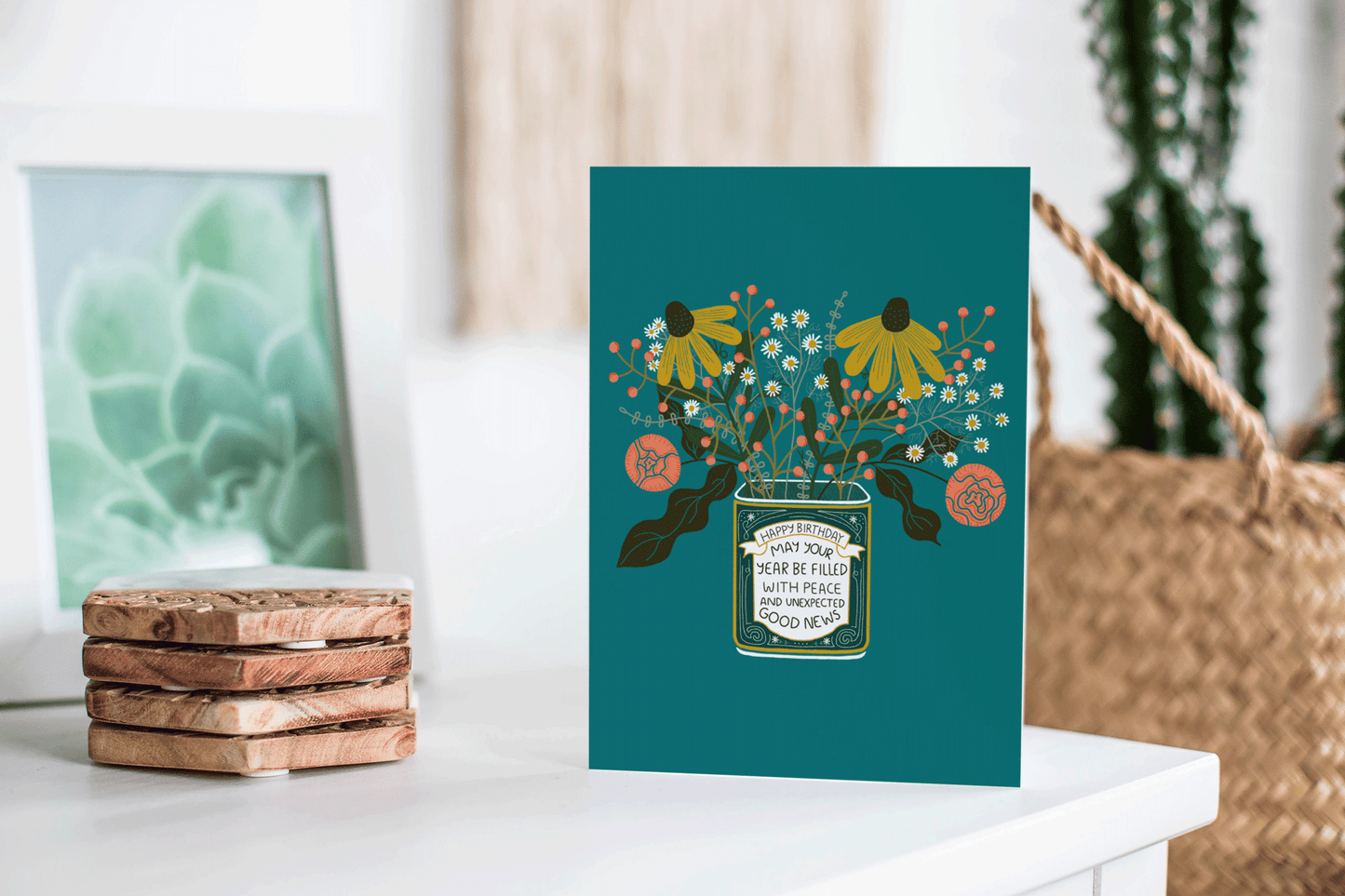 Birthday Flower Tin Greeting Card
