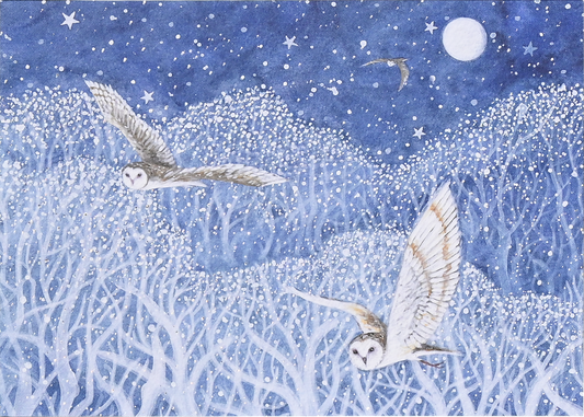Owls in Flight Deluxe Boxed Holiday Cards
