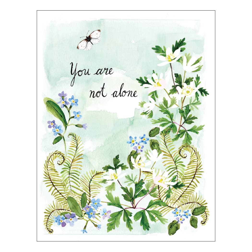 Ferns & Floral Sympathy Card: Card with Envelope and Cello Jacket - The Regal Find